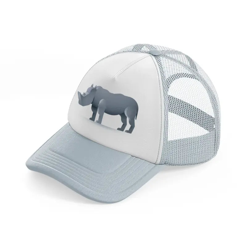 035 rhinoceros grey trucker hat