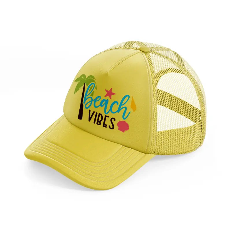 beach vibes-gold-trucker-hat