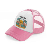 let's go girls pink and white trucker hat