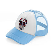 boston red sox skull-sky-blue-trucker-hat