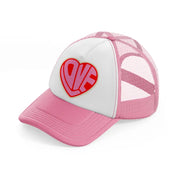 groovy love sentiments gs 08 pink and white trucker hat