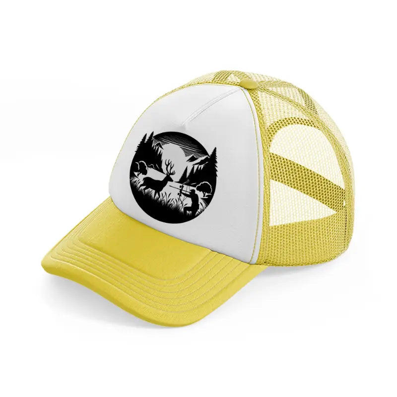 deer hunter-yellow-trucker-hat