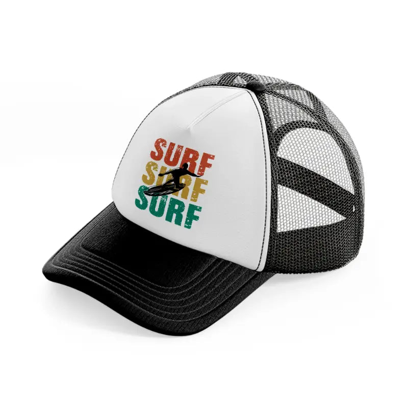 surf black and white trucker hat