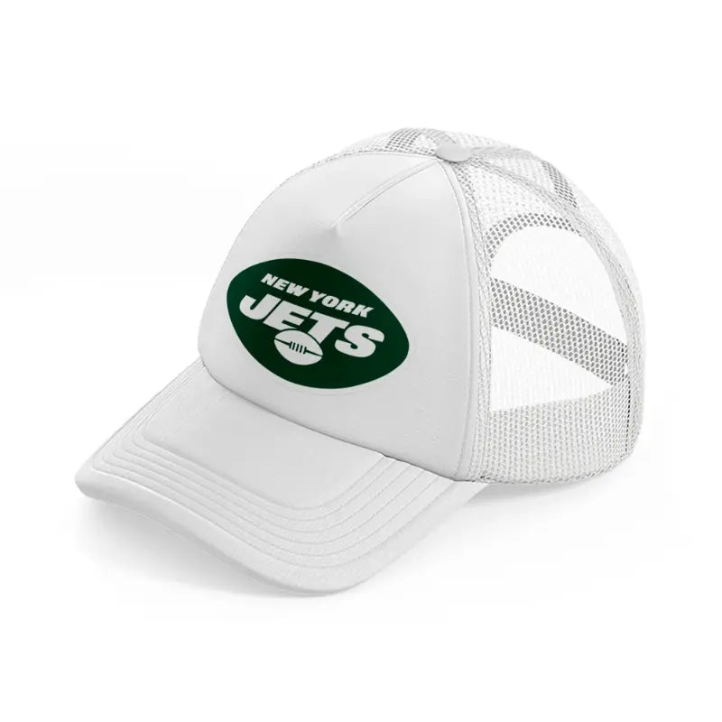 new york jets emblem-white-trucker-hat