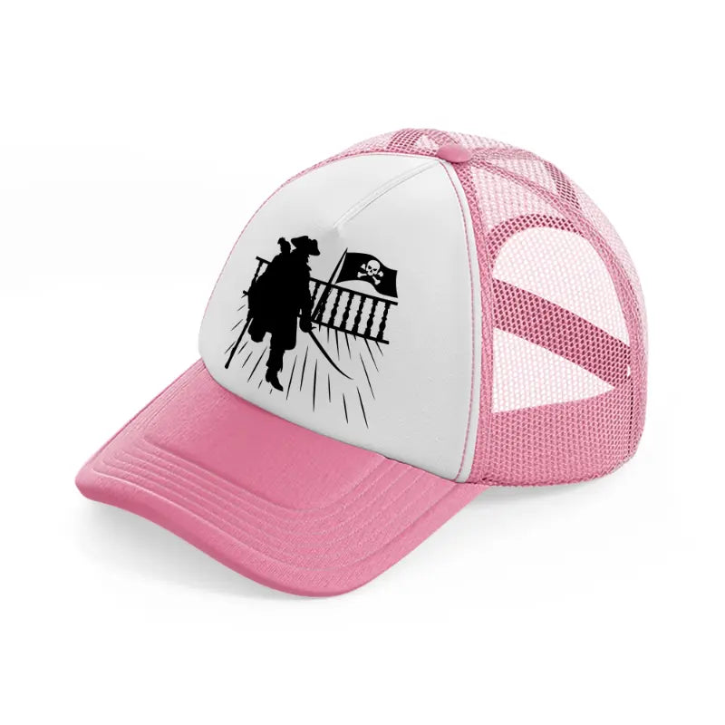 captain vector pink and white trucker hat