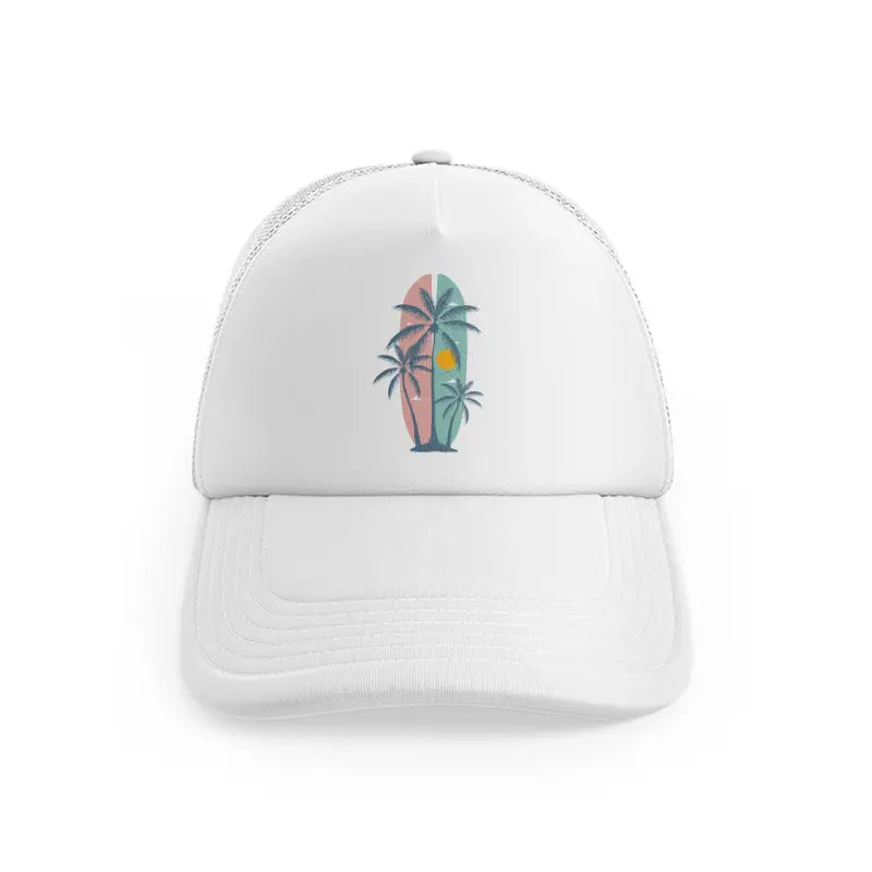 Summer Palm Tree Soft Color Surfing Sunsetwhitefront view