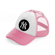 newyork badge-pink-and-white-trucker-hat