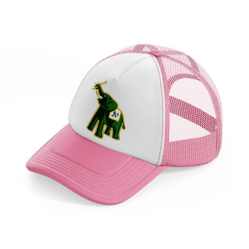 oakland athletics elephant-pink-and-white-trucker-hat