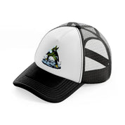 cell character-black-and-white-trucker-hat