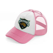 jacksonville jaguars white badge-pink-and-white-trucker-hat