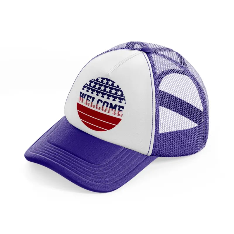 welcome-01-purple-trucker-hat