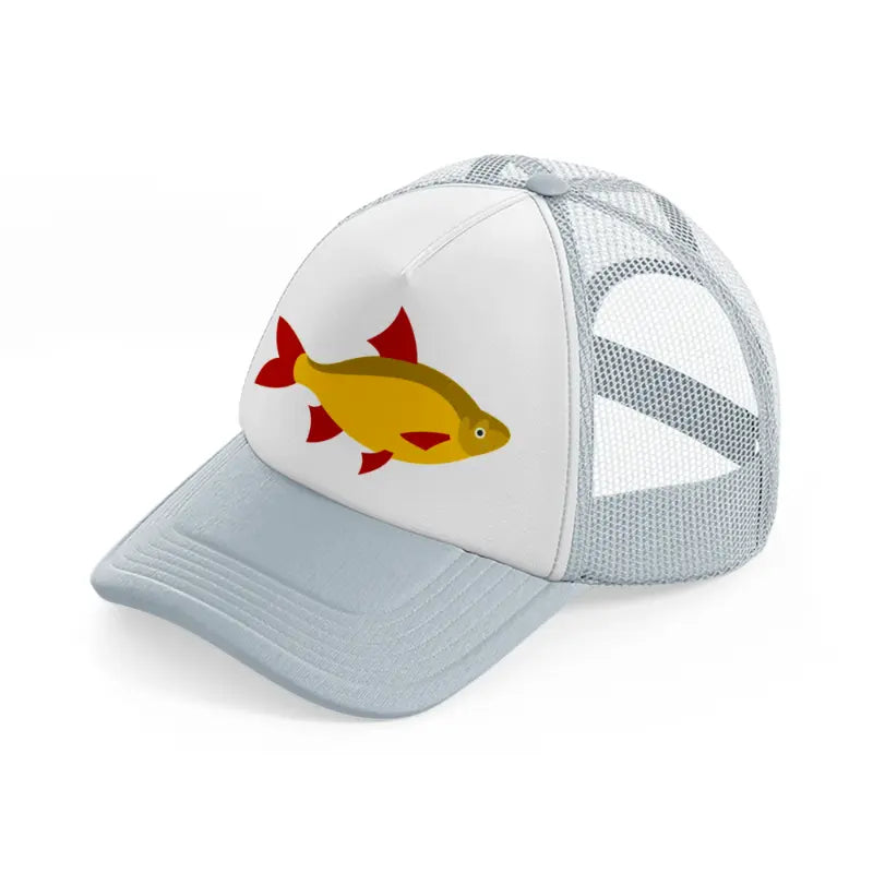 golden fish grey trucker hat