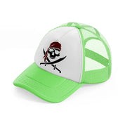 pirate symbol-lime-green-trucker-hat