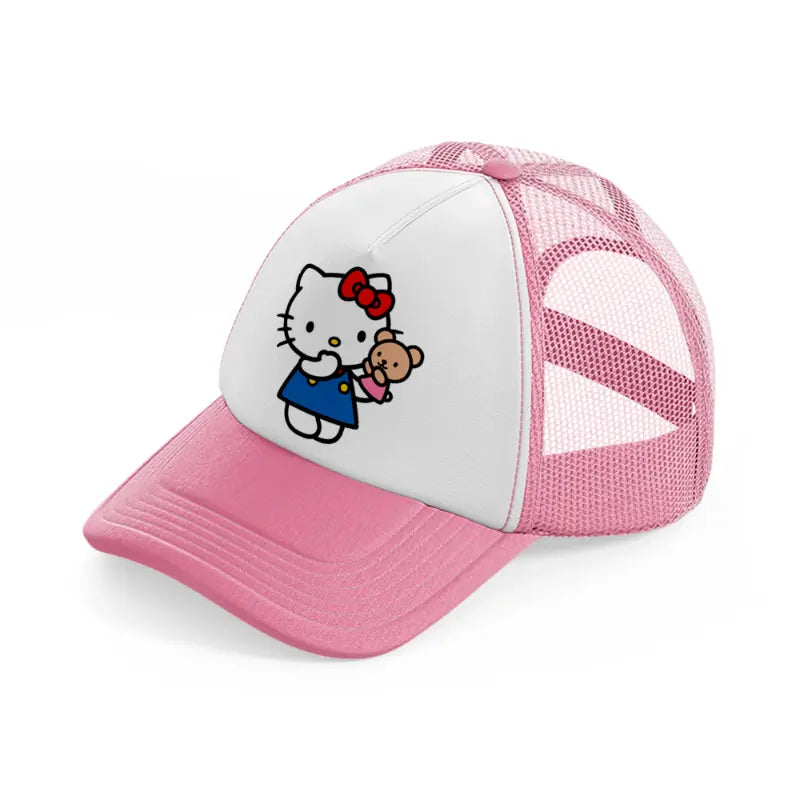 hello kitty puppet pink and white trucker hat