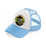 cowboy skeleton-sky-blue-trucker-hat