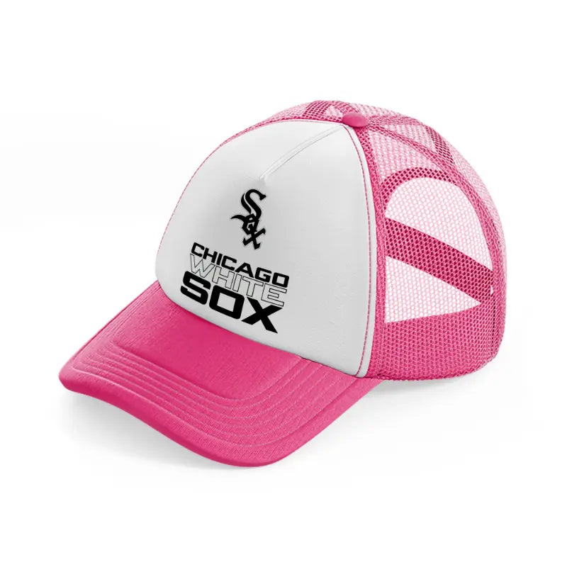 chicago white sox logo-neon-pink-trucker-hat