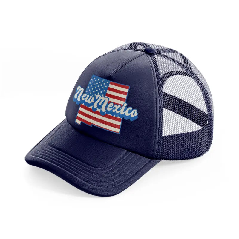 new mexico flag-navy-blue-trucker-hat