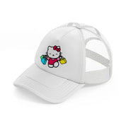 hello kitty happy shopping white trucker hat