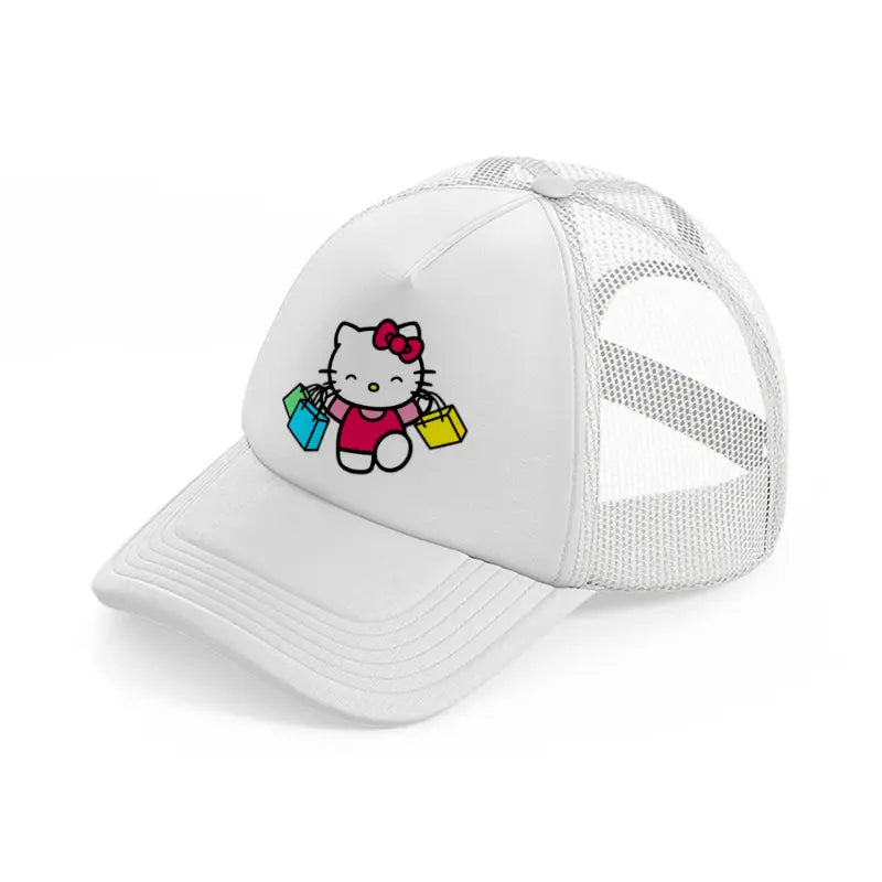 hello kitty happy shopping-white-trucker-hat