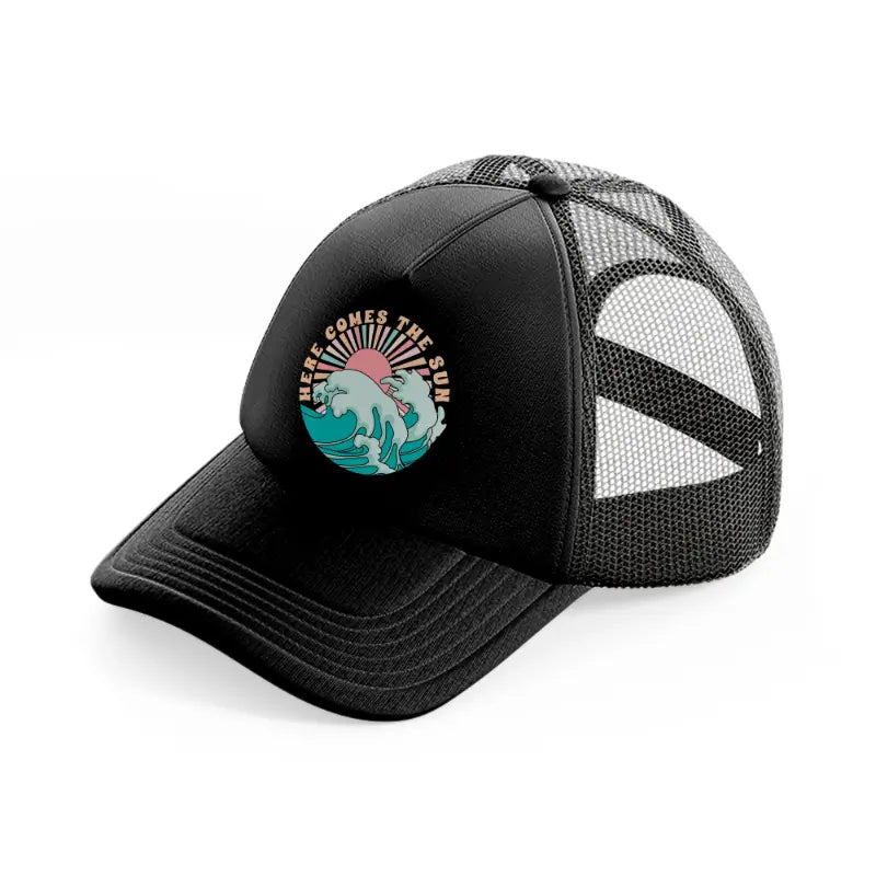 here comes the sun-black-trucker-hat