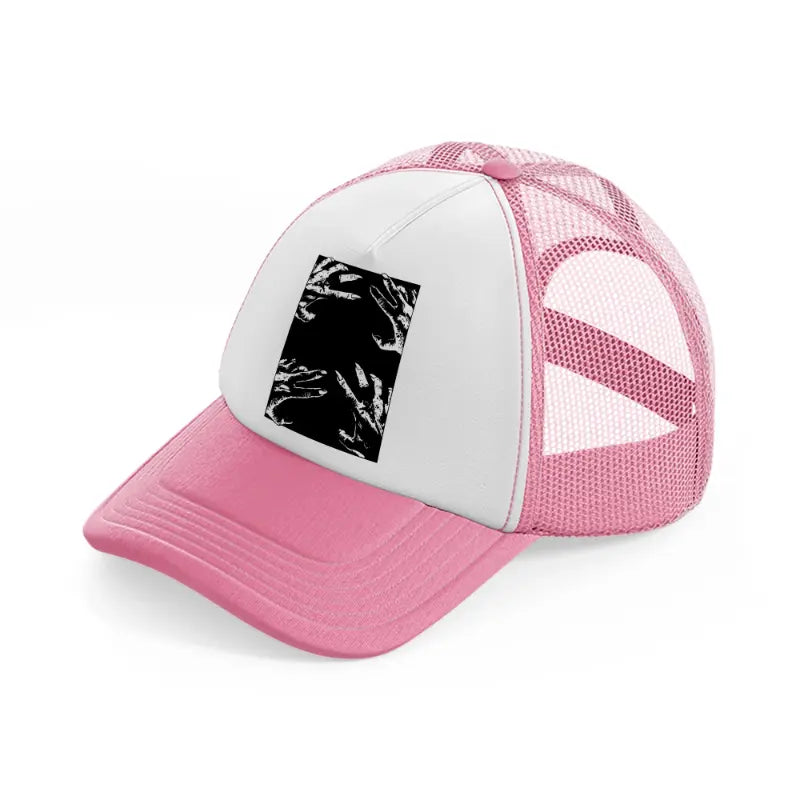ghost hands-pink-and-white-trucker-hat