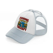 fishing is my best therapy grey trucker hat