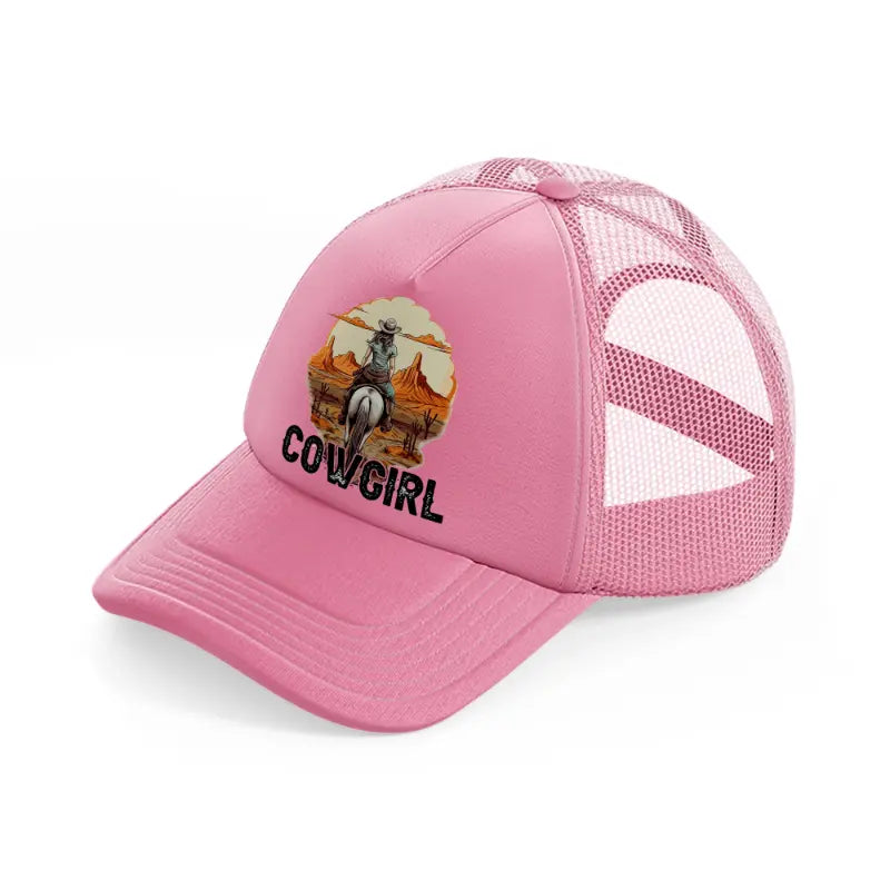 cowgirl picture-pink-trucker-hat