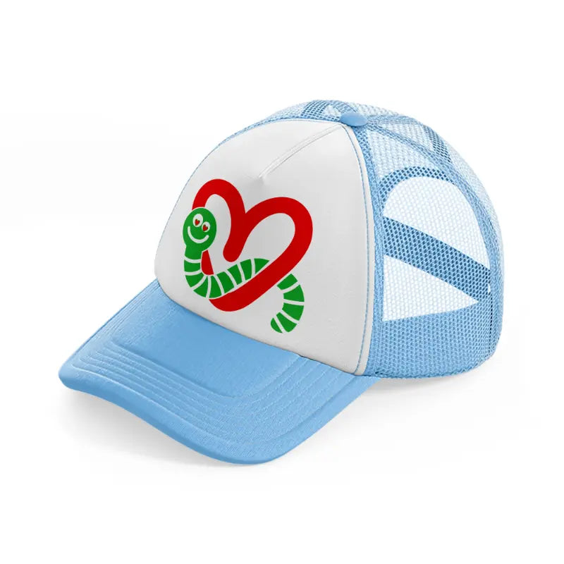 worm love-sky-blue-trucker-hat