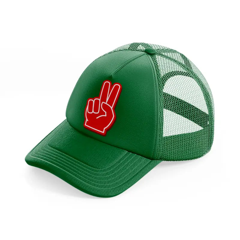 baseball fingers-green-trucker-hat