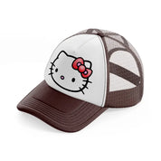 hello kitty emoji-brown-trucker-hat