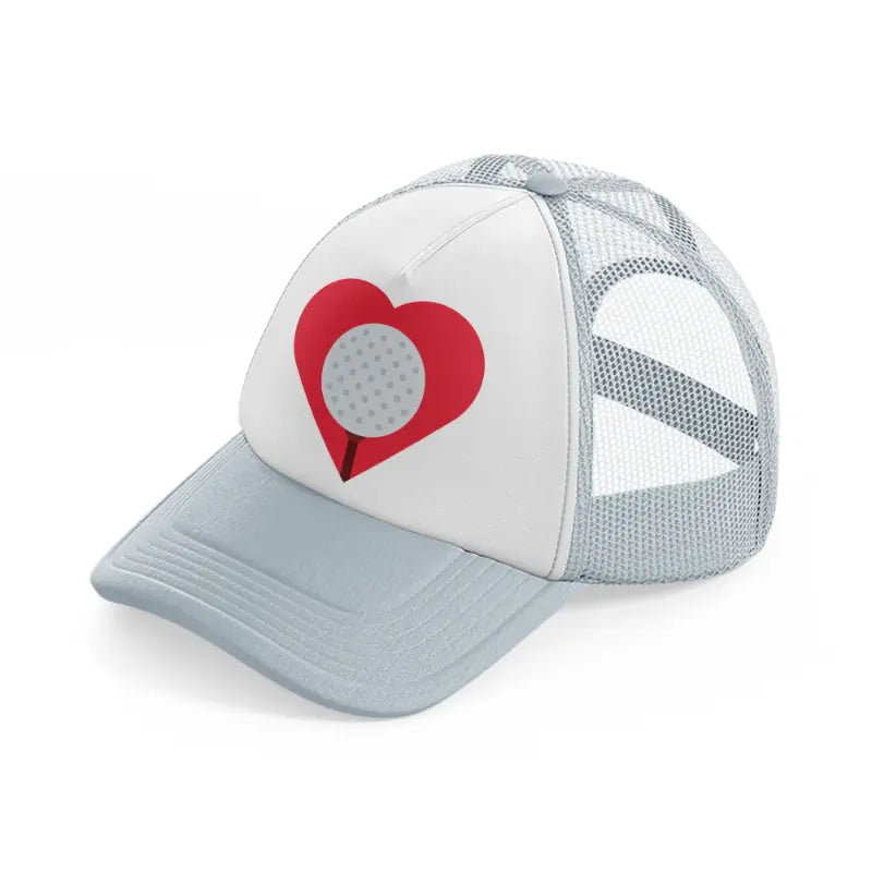 love golf ball grey trucker hat