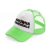 arizona cardinals text with logo-lime-green-trucker-hat