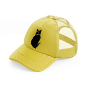 black cat-gold-trucker-hat