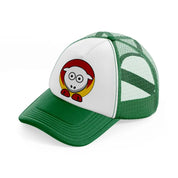 kansas city chiefs funny emblem-green-and-white-trucker-hat