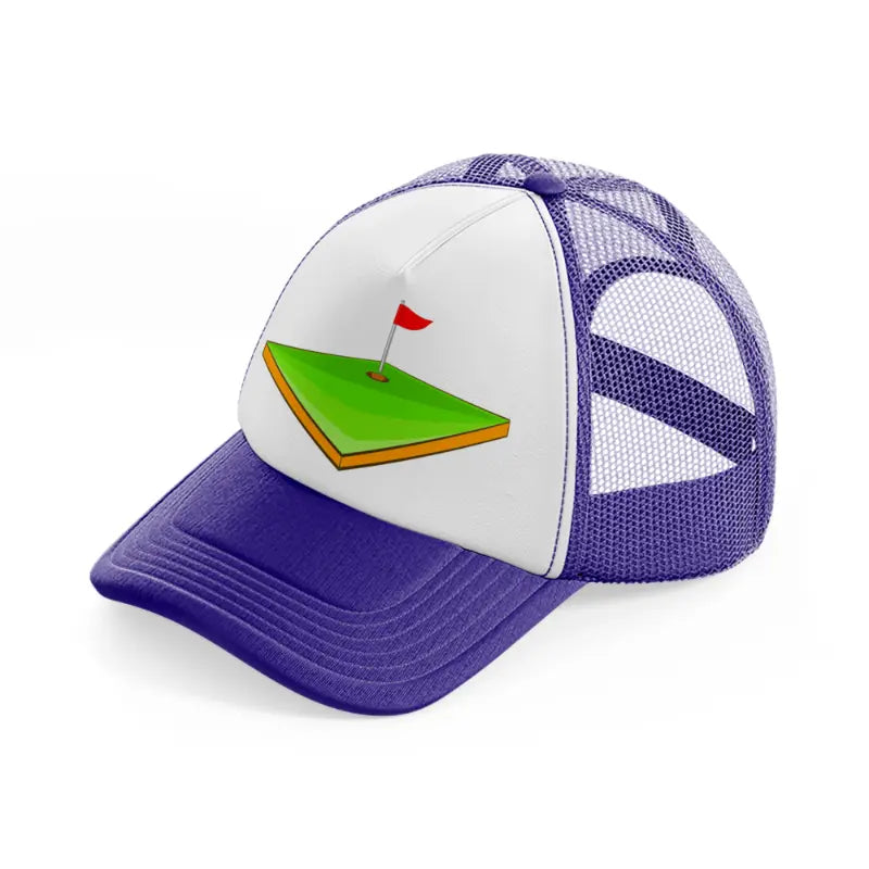 golf field-purple-trucker-hat