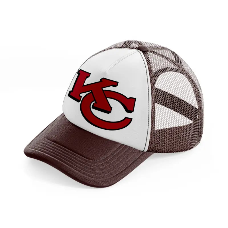 kansas city chiefs logo-brown-trucker-hat