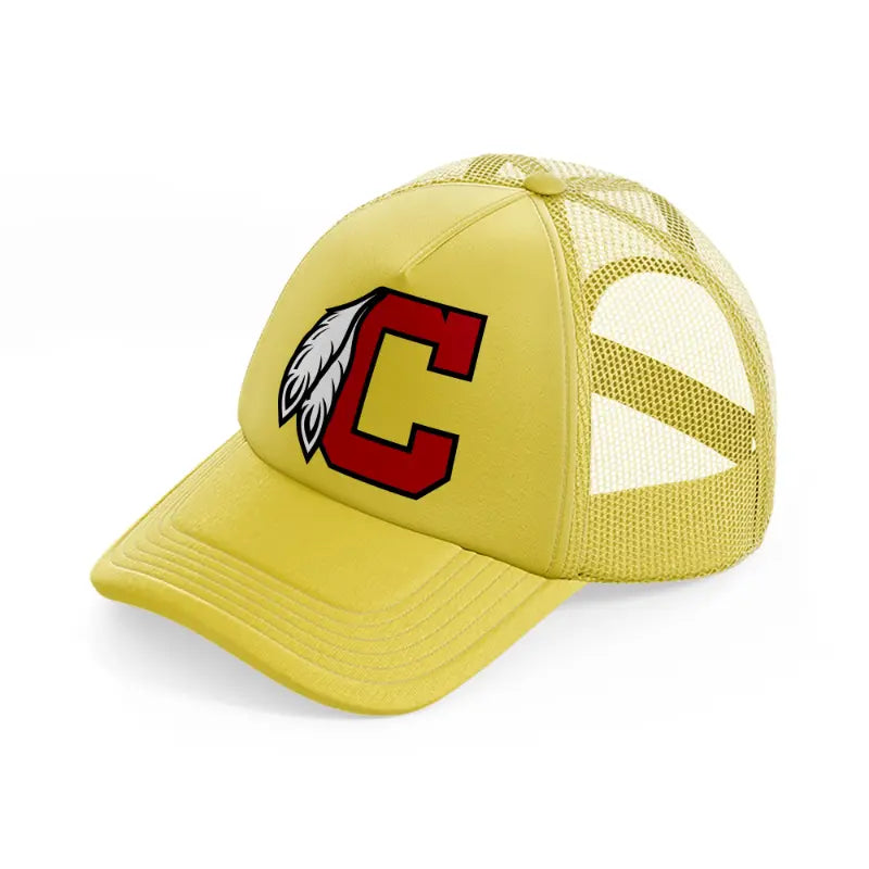 cleveland indians letter-gold-trucker-hat