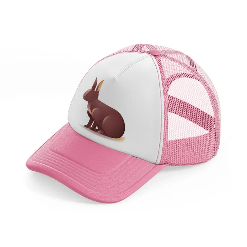 020 rabbit pink and white trucker hat