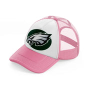 philadelphia eagles green emblem-pink-and-white-trucker-hat