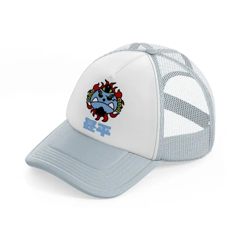 jinbei logo-grey-trucker-hat