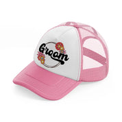 untitled 2 6 pink and white trucker hat