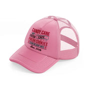 candy cane cafe fresh cookies pink trucker hat