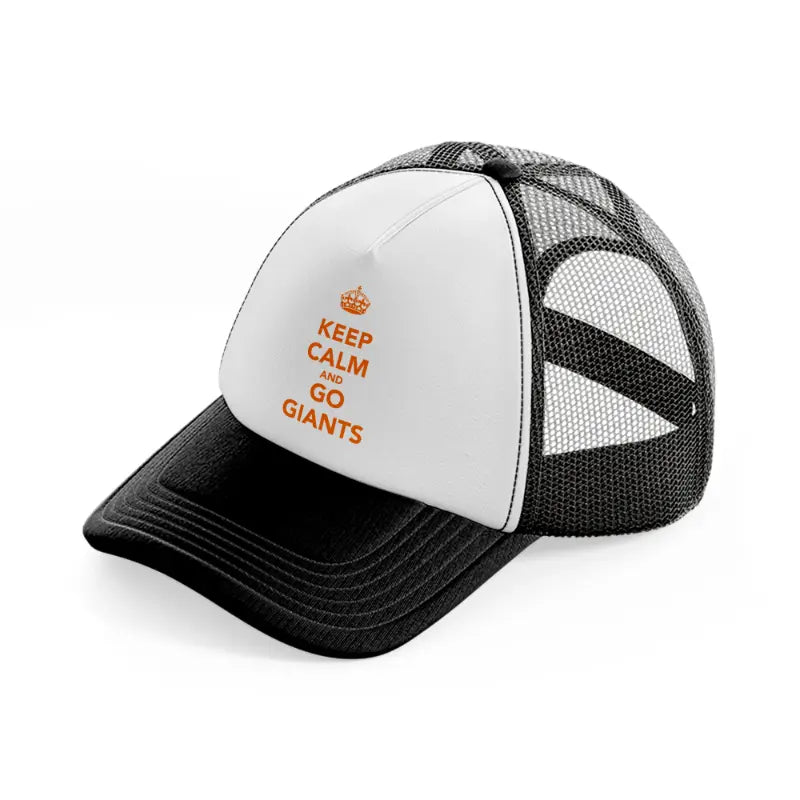keep calm and go giants-black-and-white-trucker-hat