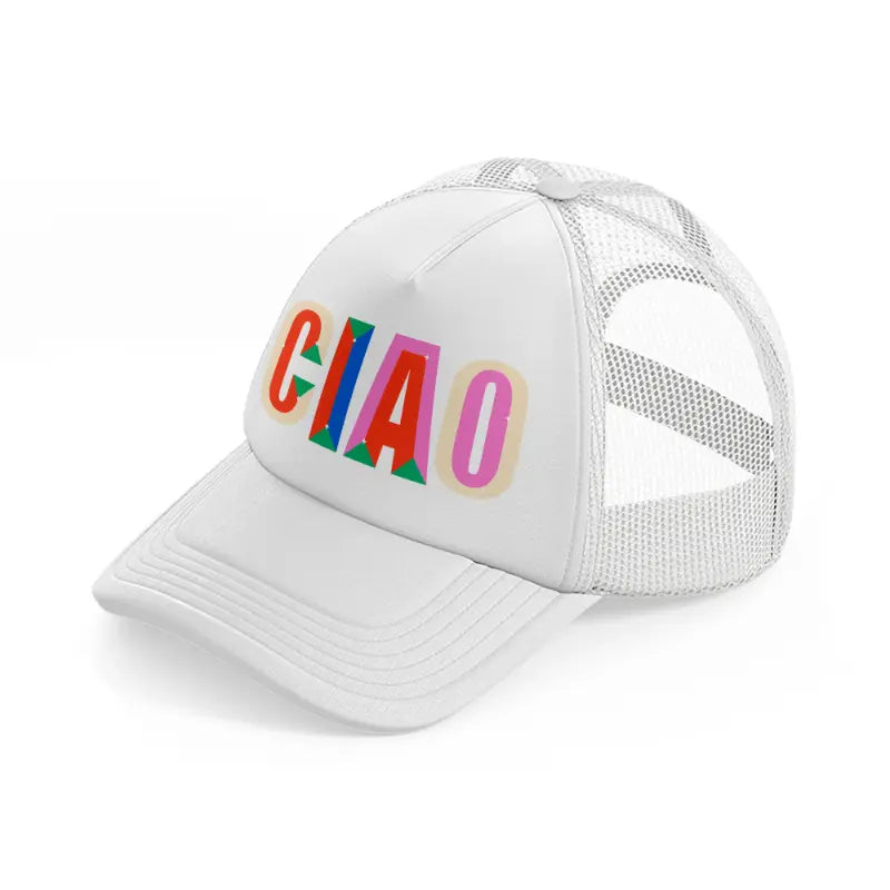 ciao white trucker hat