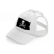 pirate flag white trucker hat