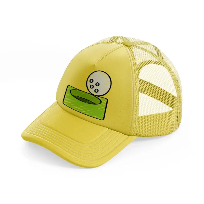 golf hole ball-gold-trucker-hat