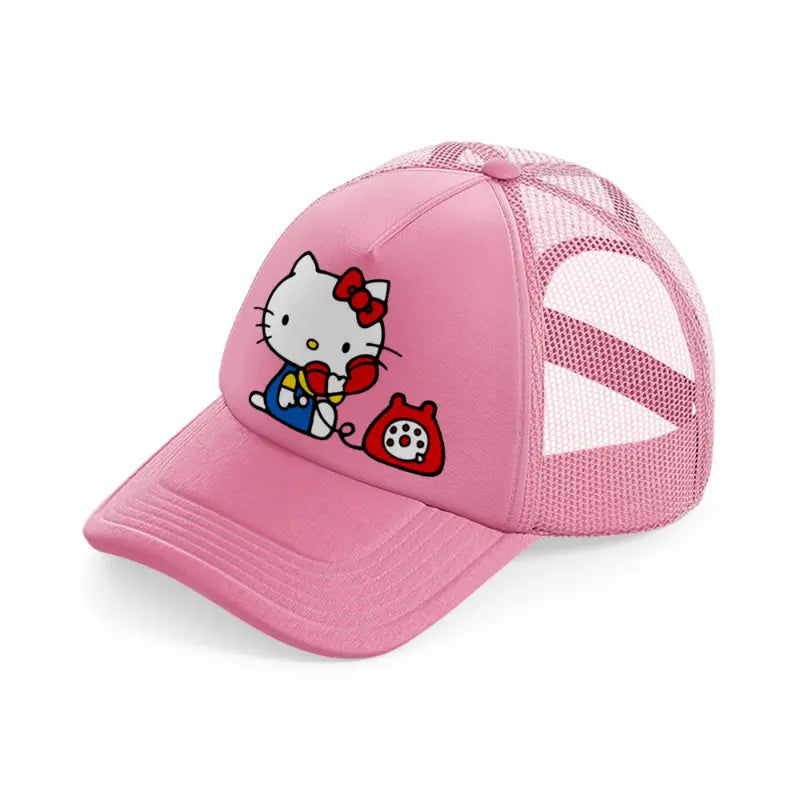 hello kitty telephone-pink-trucker-hat