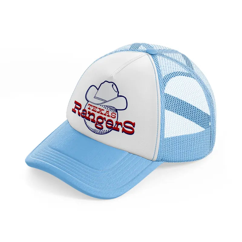 texas rangers fan sky blue trucker hat