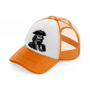 captain image orange trucker hat