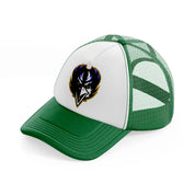 baltimore ravens front face-green-and-white-trucker-hat